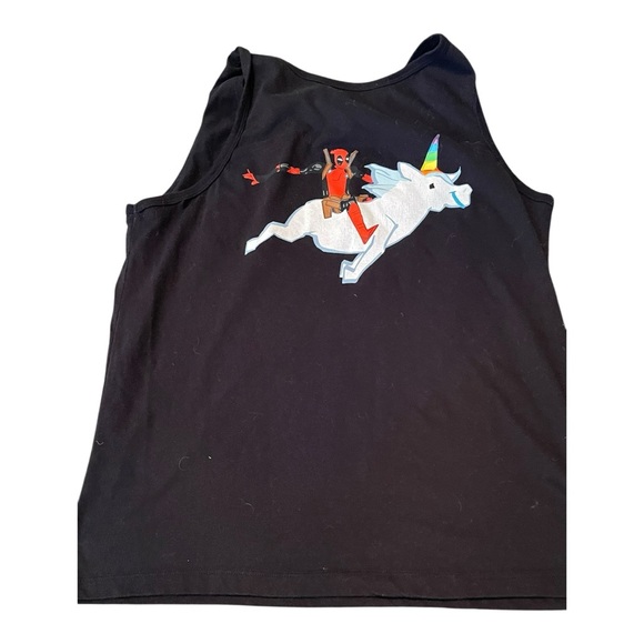 ✌🏽Host Pick ✌🏽Marvel DeadPool Black Tank Top with Rainbow Design - Picture 7 of 10